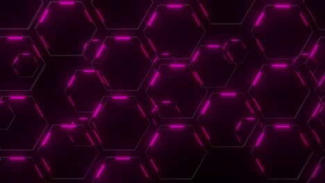 abstract pink neon hexagon pattern background