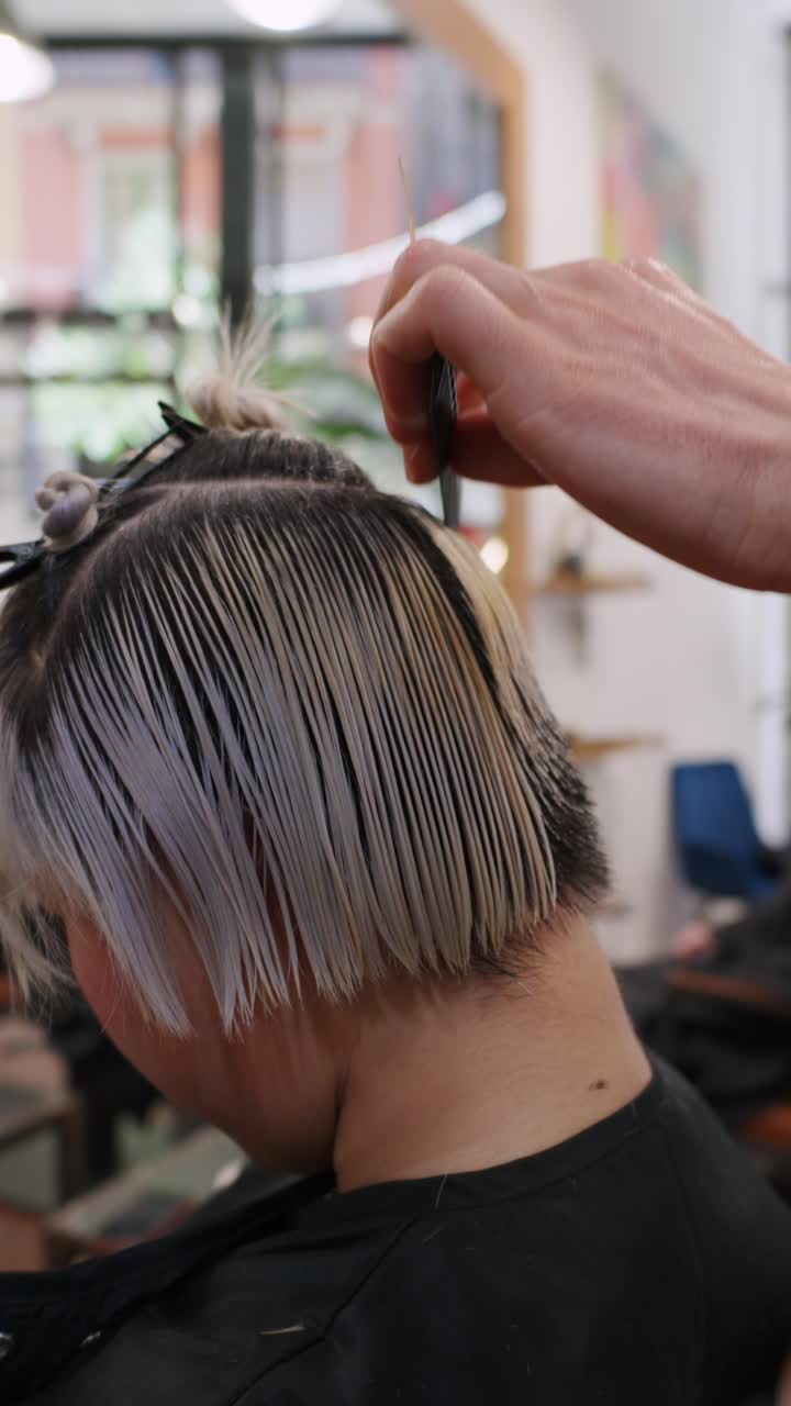Hair coloring at a salon