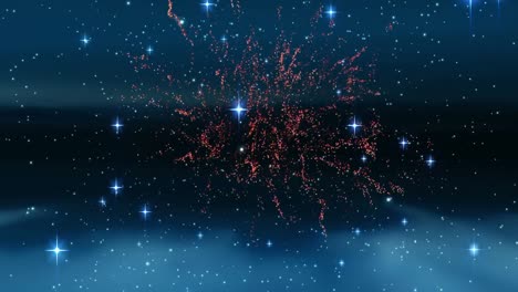 Hermoso-Cielo-Nocturno-Lleno-De-Estrellas-Y-Fuegos-Artificiales