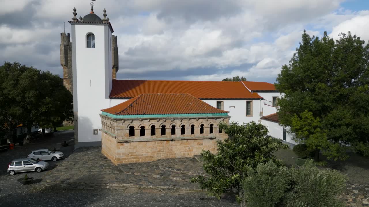 Bragan&ccedil;a's Domus Municipalis Romanesque Gem, Portugal. Aerial panorama