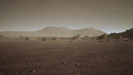 red planet with arid landscape