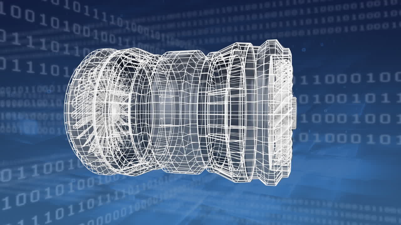 Digital 3D model of a plane turbine