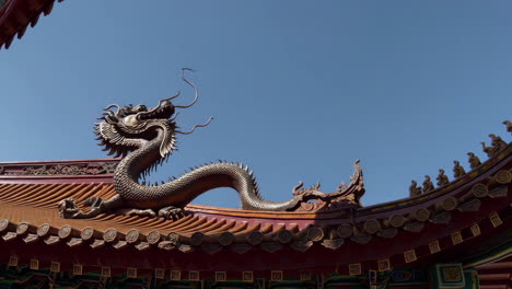 dragon sculpture on a chinese temple roof