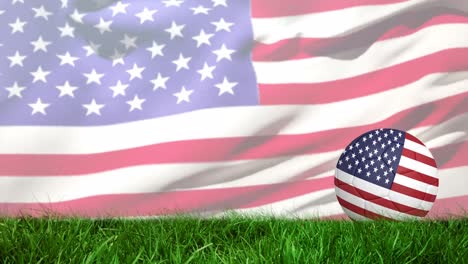 Animation-Der-Flagge-Der-USA-über-Fußball