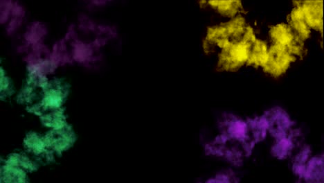 explosiones de humo de colores.