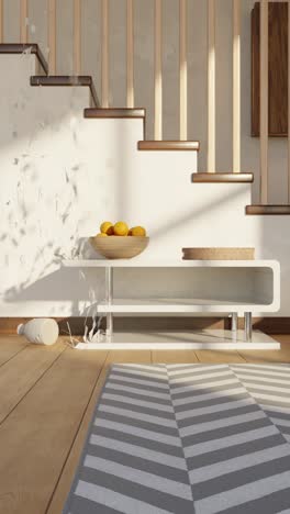 diseño interior moderno de escaleras con elementos decorativos