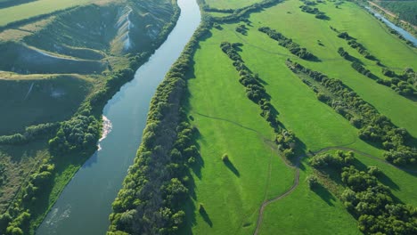 aerial view of river and surrounding landscape