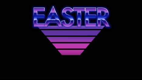 Vibrant-neon-Happy-Easter-sign-illuminates-futuristic-night