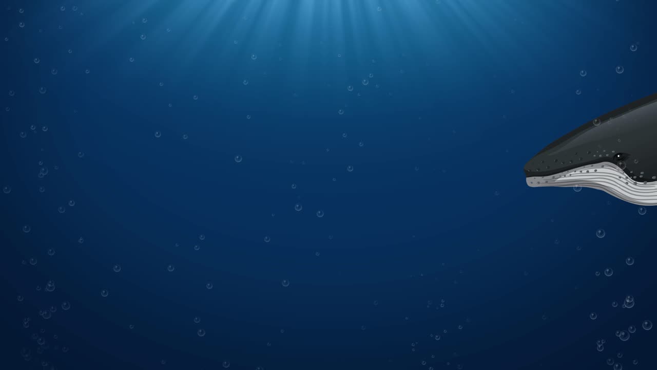 바다 깊이에서 우아하게 헤엄치는 생생한 고래