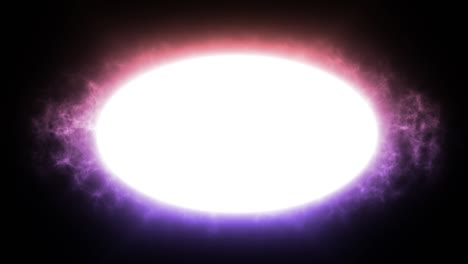 bandera blanca redonda y brillante con humo animado a su alrededor