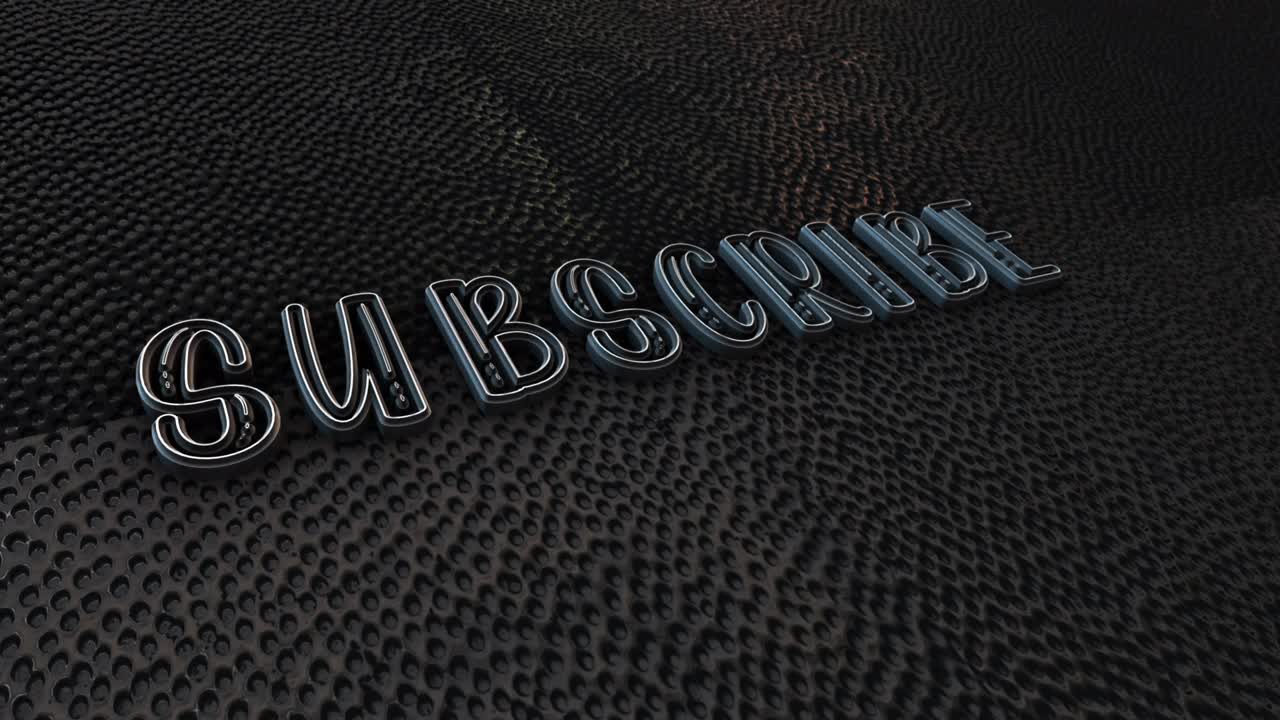 suscribir texto con título de bucle de efecto de glitch en fondo grunge oscuro. bucle sin costuras 4k 3d suscribir elemento de texto de efecto de glitch animación en negro para el título de introducción.