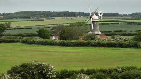 Windmill-Norfolk-19th-Century-Aerial-View-Spring-Season