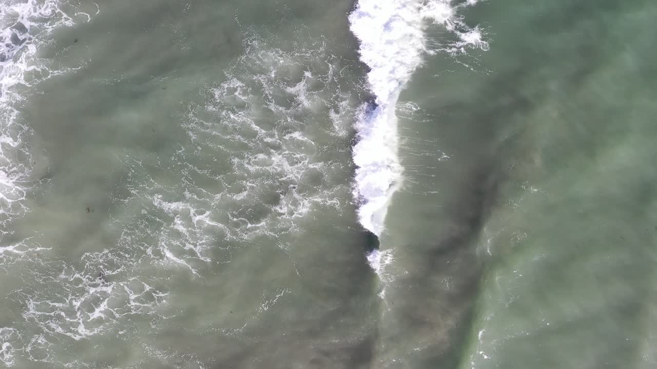 지역 해변에 파도 충돌