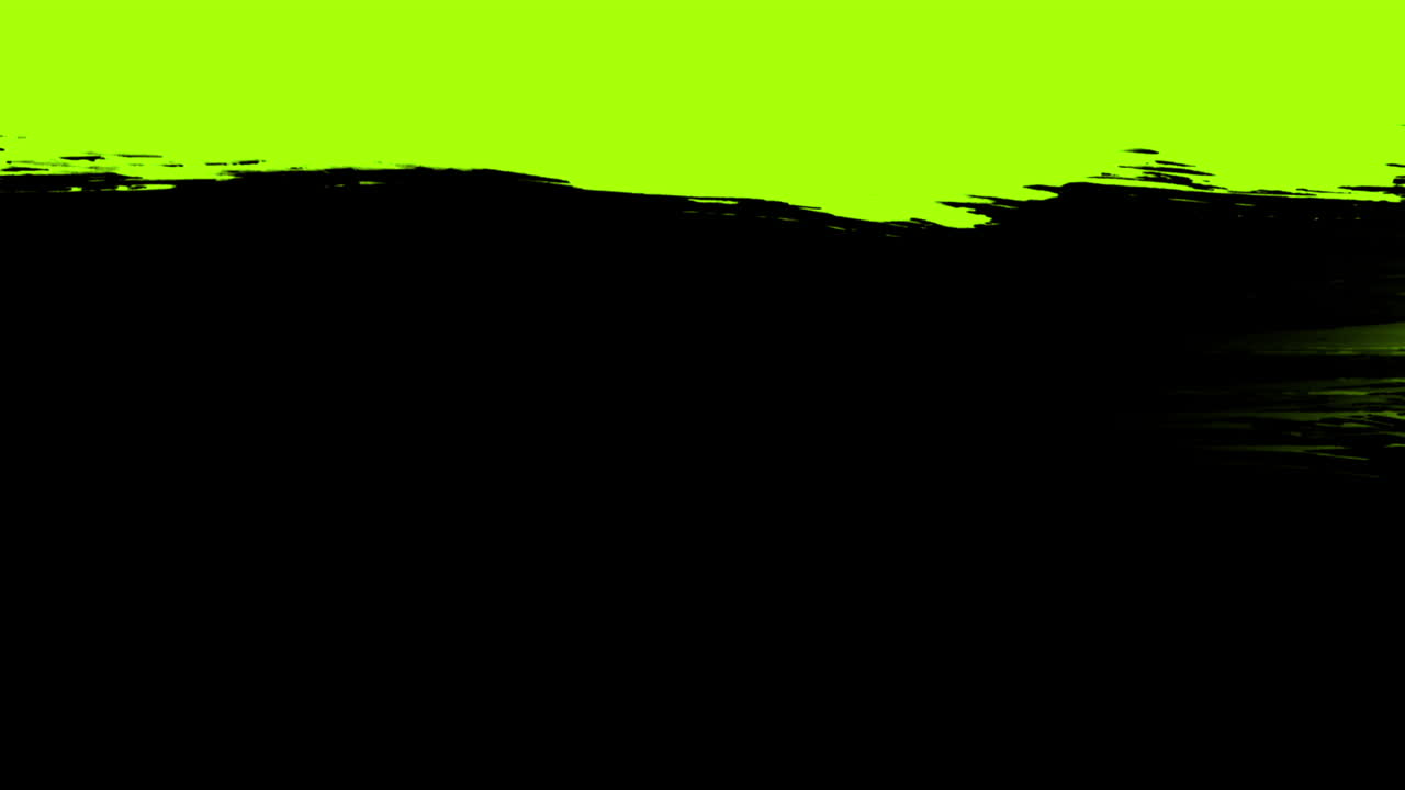Transizione dinamica con pennellata di pittura verde neon e nera