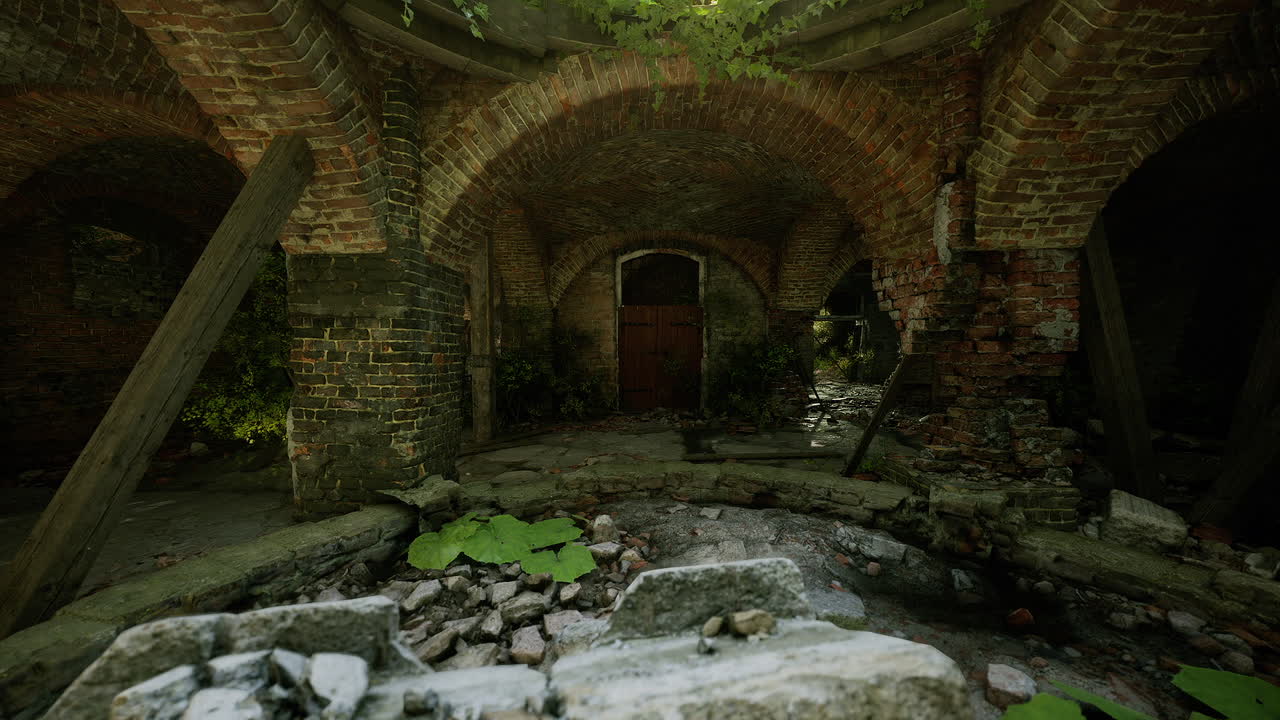 Exploring an abandoned brick structure filled with natures reclaiming touch