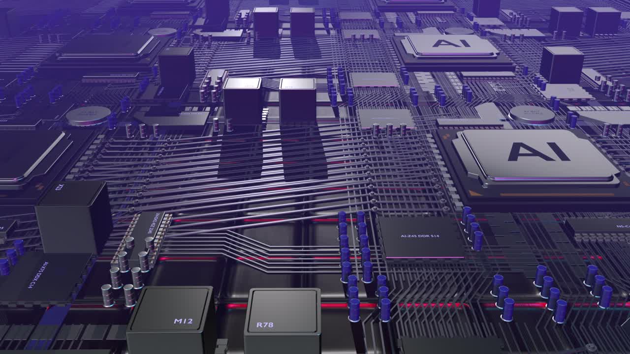 Artificial Intelligence Supported Powerful CPU Processor. Perfect Loop.