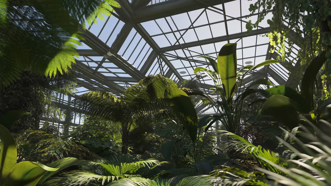 Inside a Lush Greenhouse
