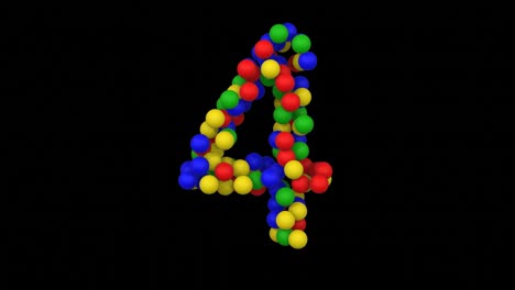 toy ball animation themed font  number 4