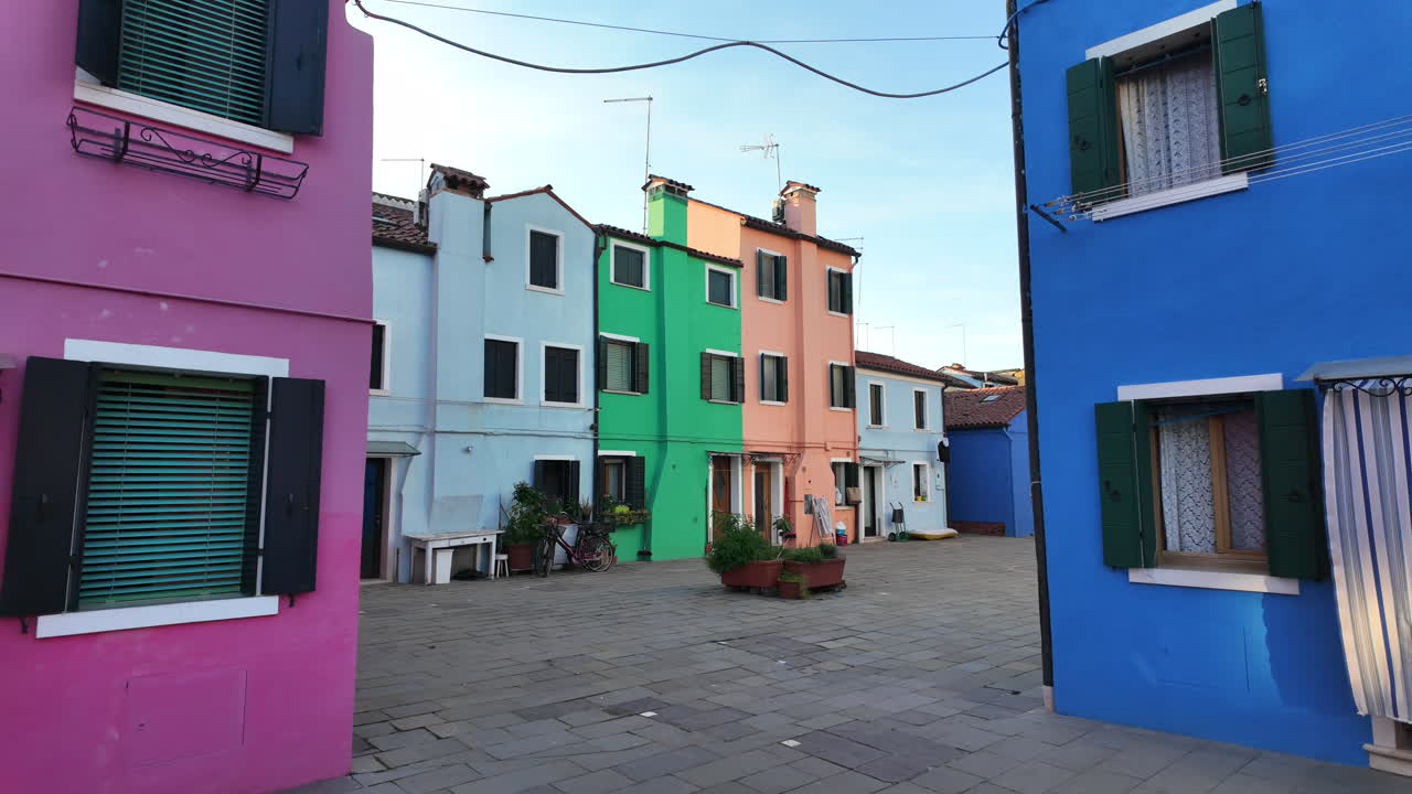 The colourful houses of Burano Island, Venice, Italy