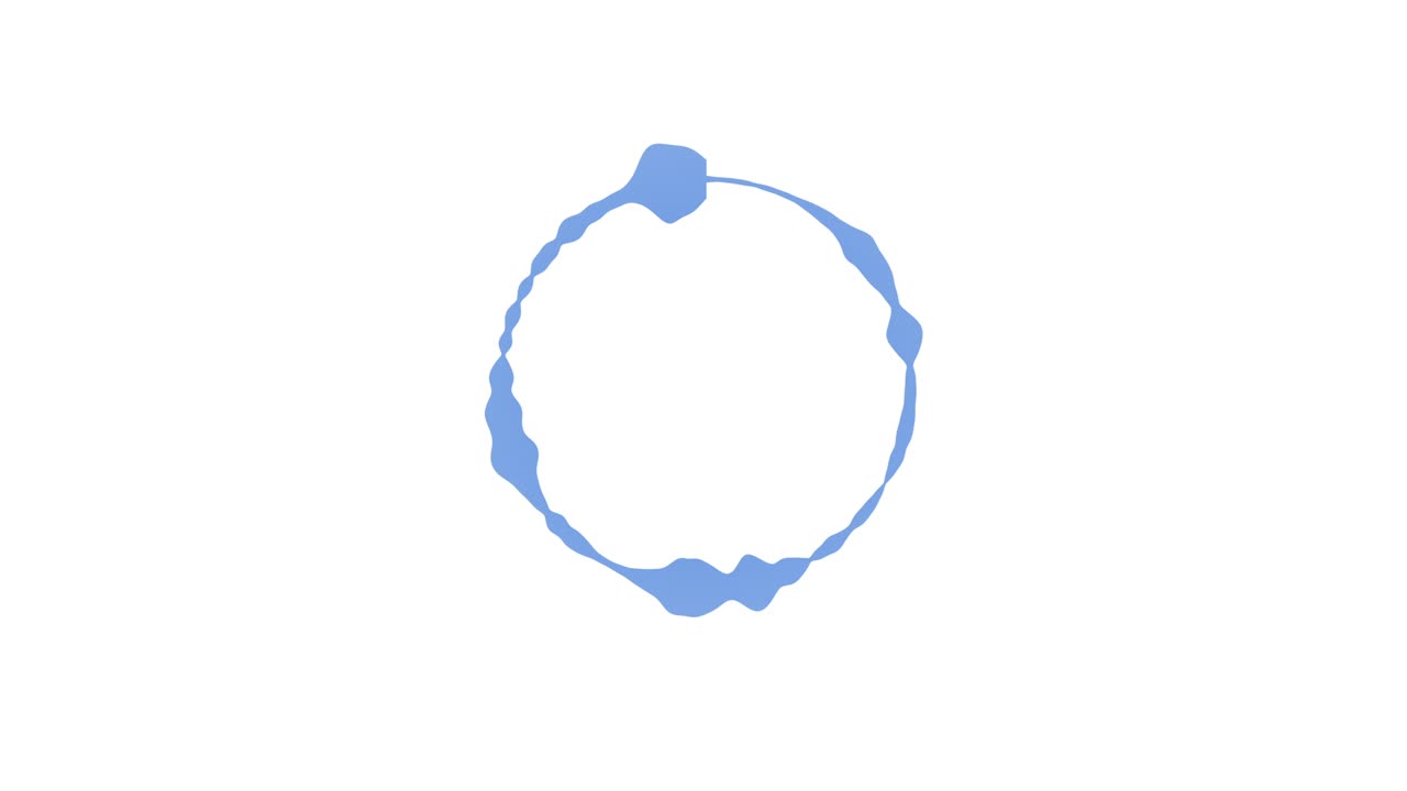 파란 원 볼 백색 배경에 오디오 주파수 파동 스트럼 - 루프