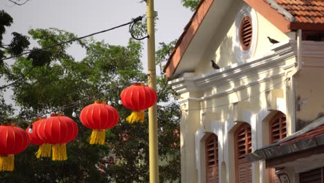 red lantern decoration at outdoor of house