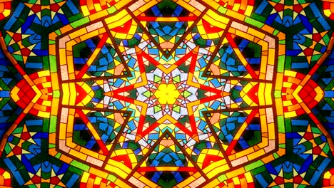 abstract colorful shiny and hypnotic   concept symmetric pattern ornamental decorative kaleidoscope movement geometric circle and star shapes