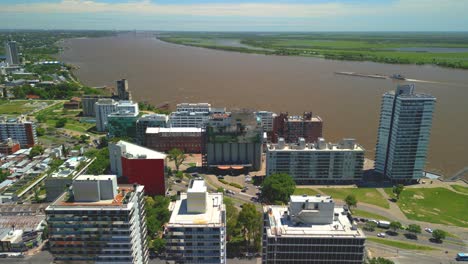 northe port buildings rosario argentina province of santa fe aerial images with drone of the city views of the parana river