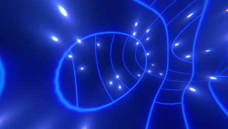 blue space background, blue electric light beam system, abstract blue shiny glowing lines rays of energy and particles dots, abstract background