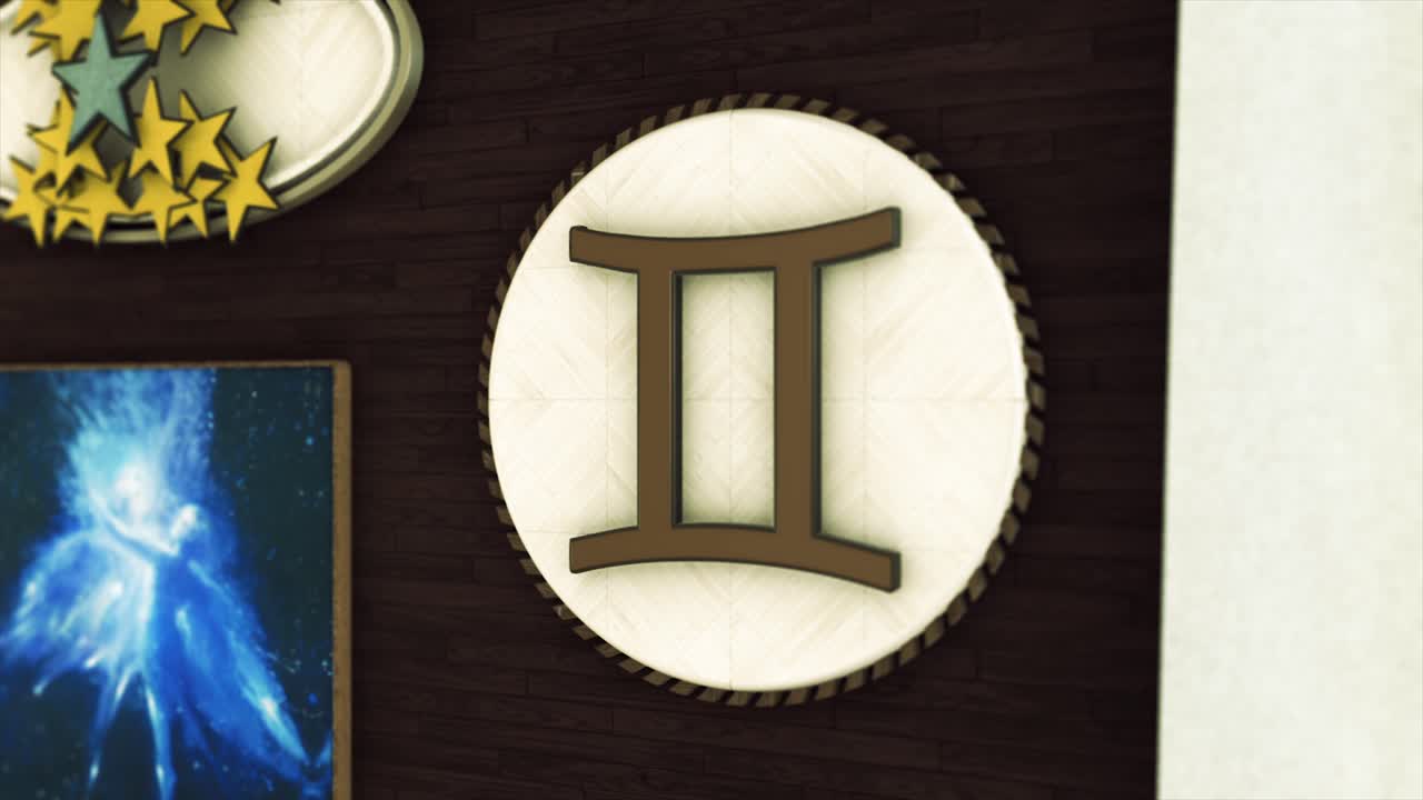 decoración de la pared del signo del zodiaco gemini con pinturas