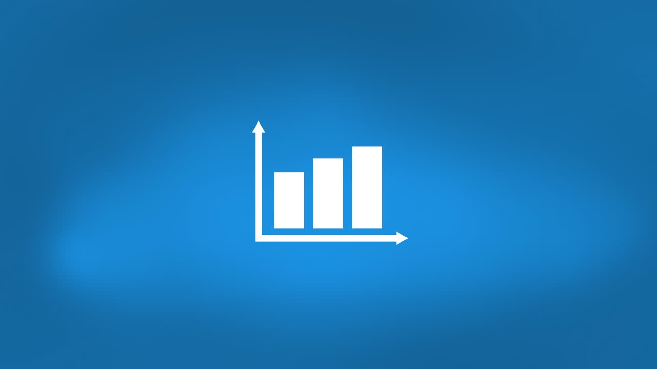 Animation of statistic graph over blue background