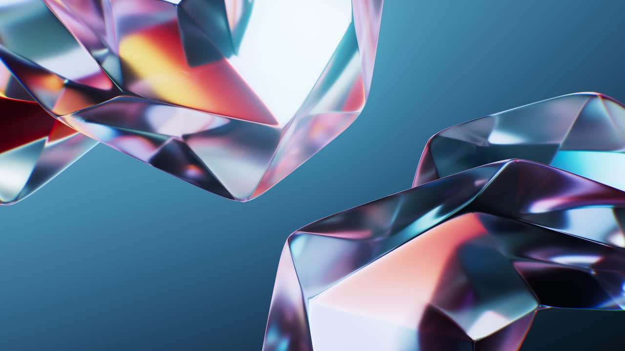 Abstract transparent glass gem background, 3d rendering