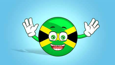 icono de dibujos animados bandera de jamaica cara animación feliz regocijo con alfa mate