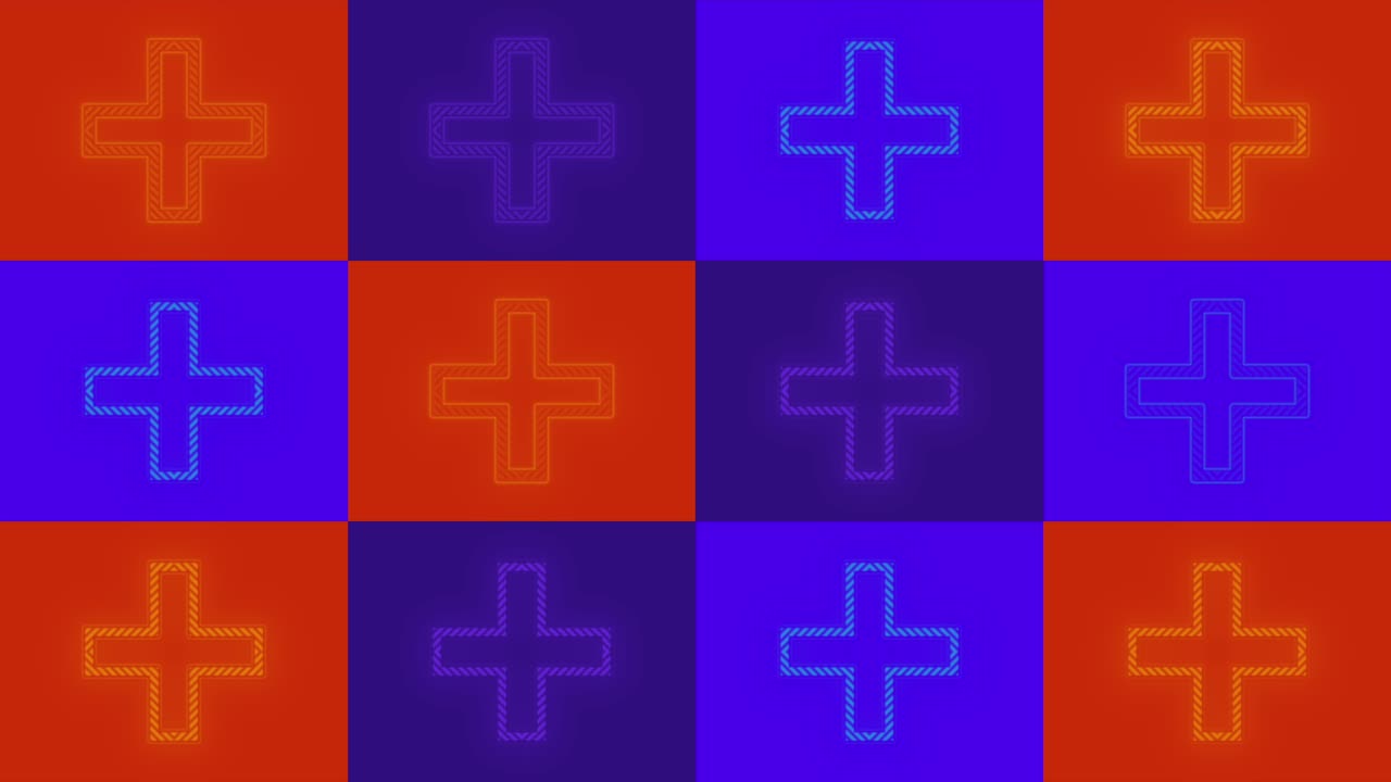 네온 다채로운 십자가 패턴