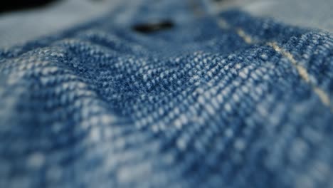 close-up view of denim fabric texture