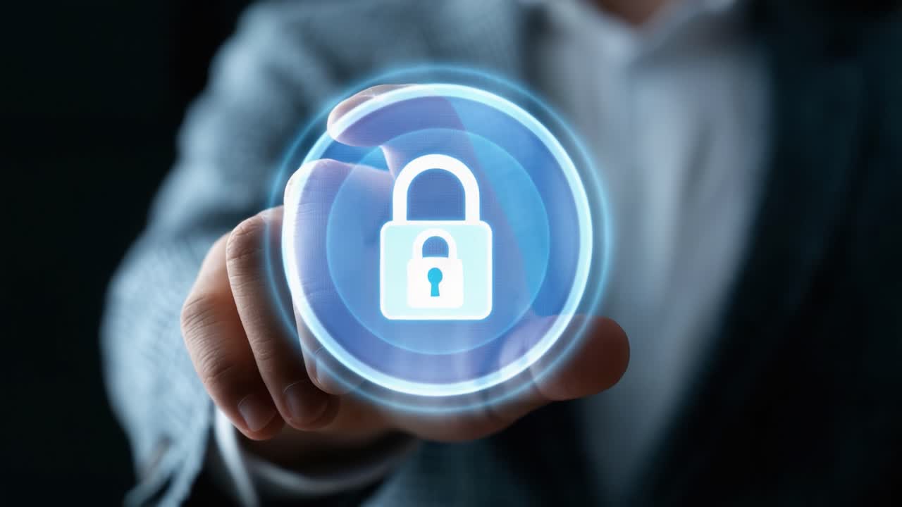 Exploring Digital Security: A Visual Journey through the Symbolism of a Lock in the Hands of a Business Professional Representing Protection and Safety