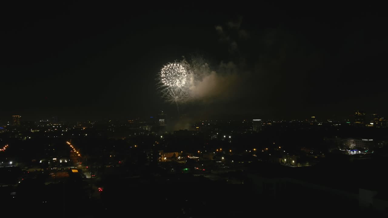 휴스턴 7월 4일 야간 불꽃놀이의 항공