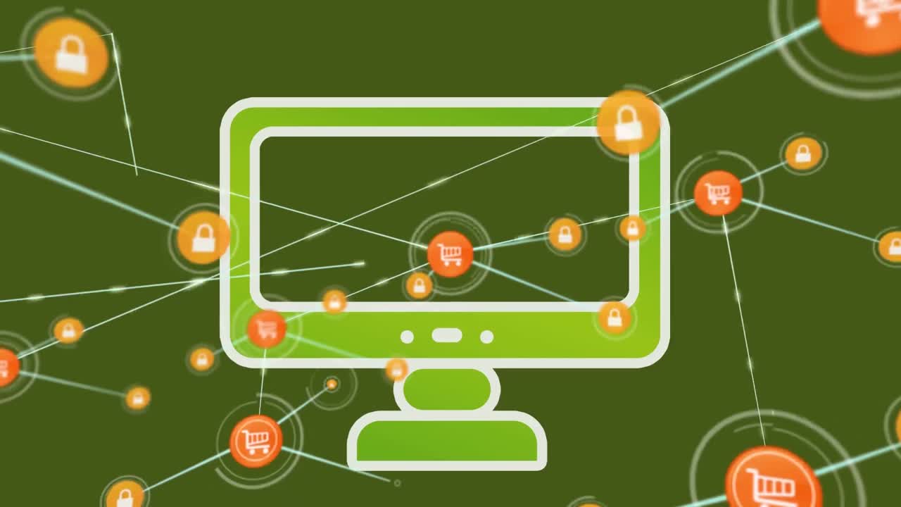 animación de iconos de medios a través de la computadora