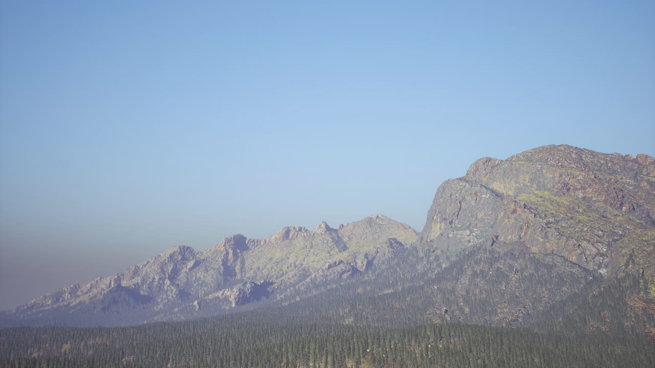 Majestic mountain landscape under clear blue sky at daytime in nature