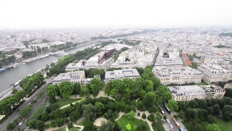 aerial view of paris and seine river, france