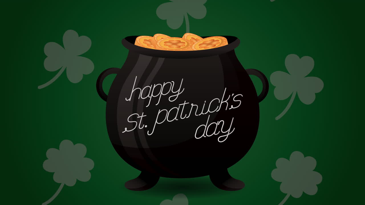 세인트 패트릭스 데이 애니메이션 카드와 보물 카델론