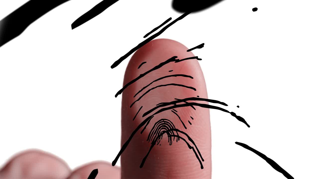 생체인식, 지문, 클로즈업, 미래 개념, 4k 영상