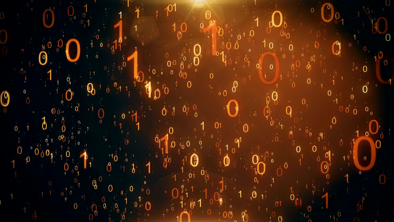 Animated background featuring a particle rain of binary numbers falling simulating the matrix effect.