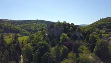 aerial view of the dunster castle and the surrounding gardens, somerset, england.