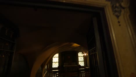 interior of a religious temple with golden walls