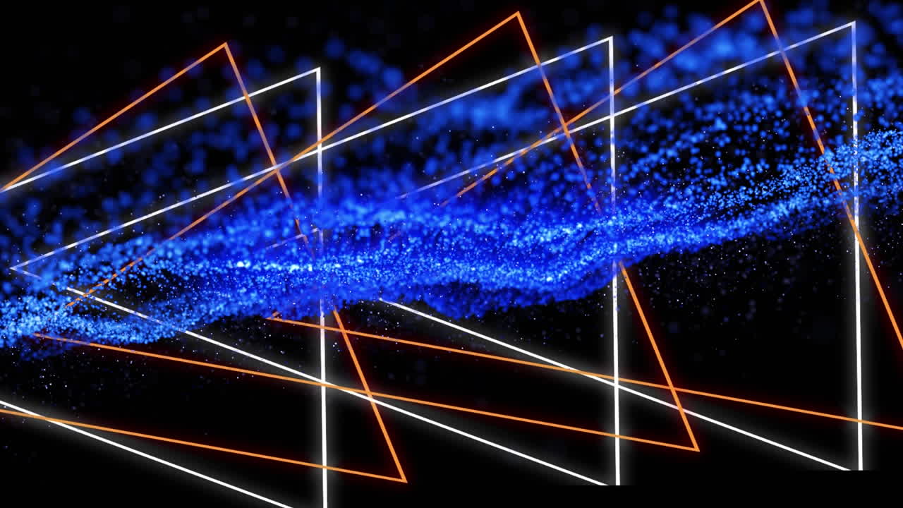 Animation of light spots over triangles on black background