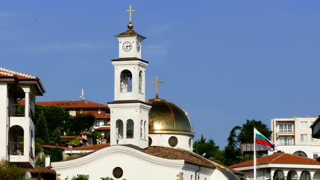 church sveti vlas flags bulgaria 4k