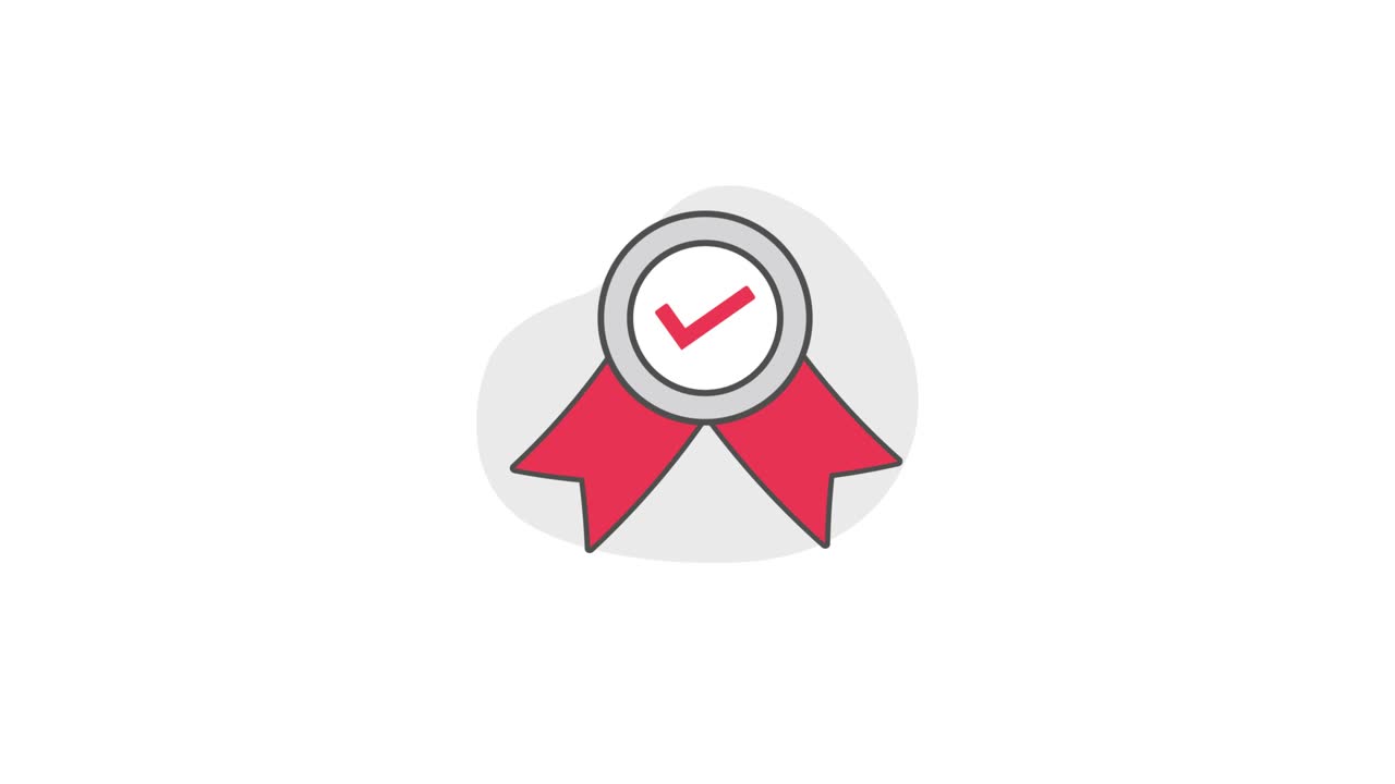 Animated Checkmark Appearing on Award Ribbon Badge