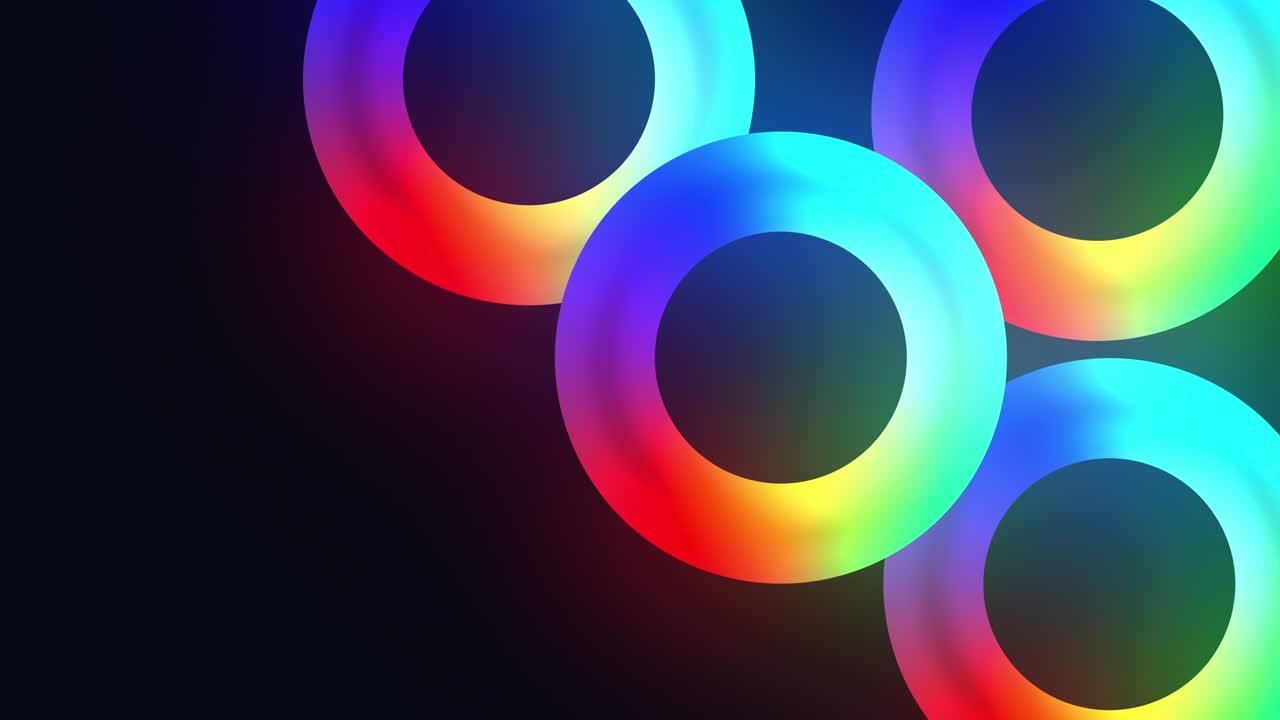 los círculos del arco iris se mueven 4k