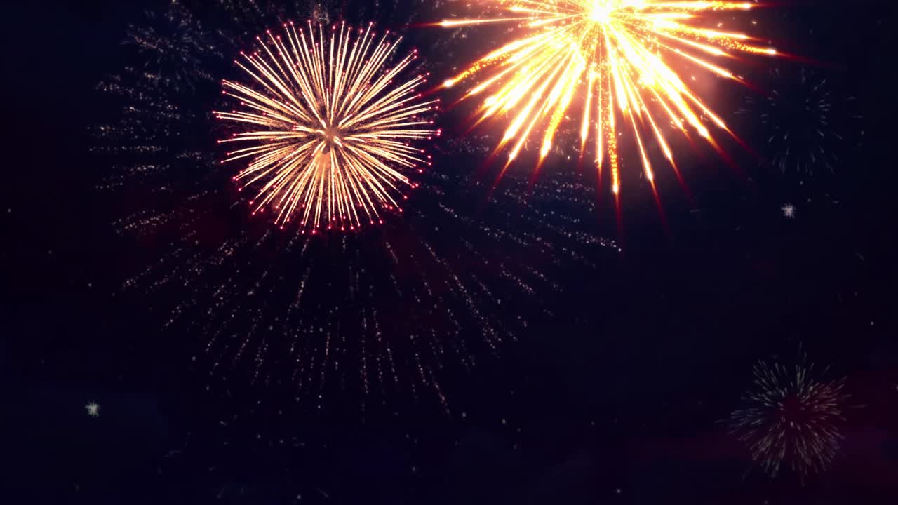 espectáculo de fuegos artificiales coloridos por la noche