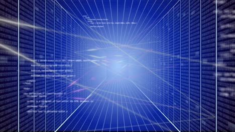 animación del procesamiento de datos por computadora y la cuadrícula.